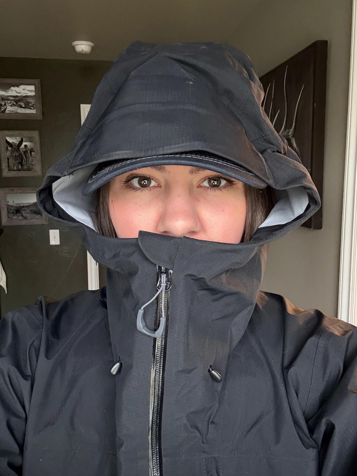 Guidefitter Pro Cheyenne Wallace in the Rab Women's Firewall Mountain Jacket built for mountain weather.